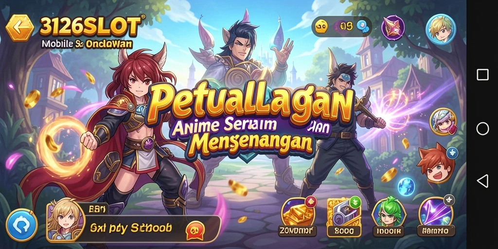 Screenshot gameplay 3126SLOT yang menampilkan karakter anime yang beraksi.