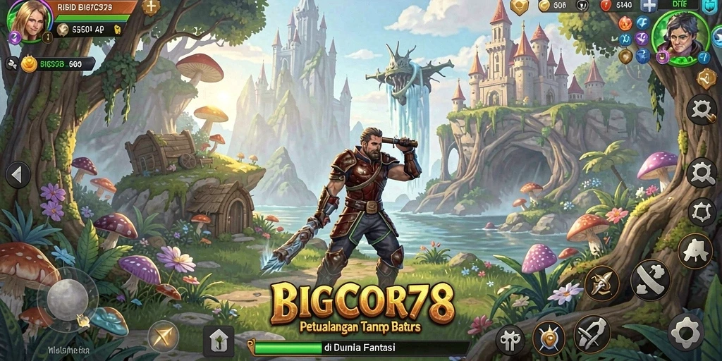 Tangkapan layar gameplay <strong>BIGCOR78</strong> menampilkan aksi petualangan yang seru.