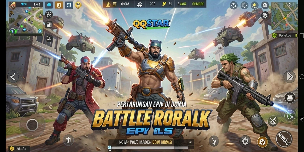 Tampilan gameplay seru dalam pertarungan Battle Royale.